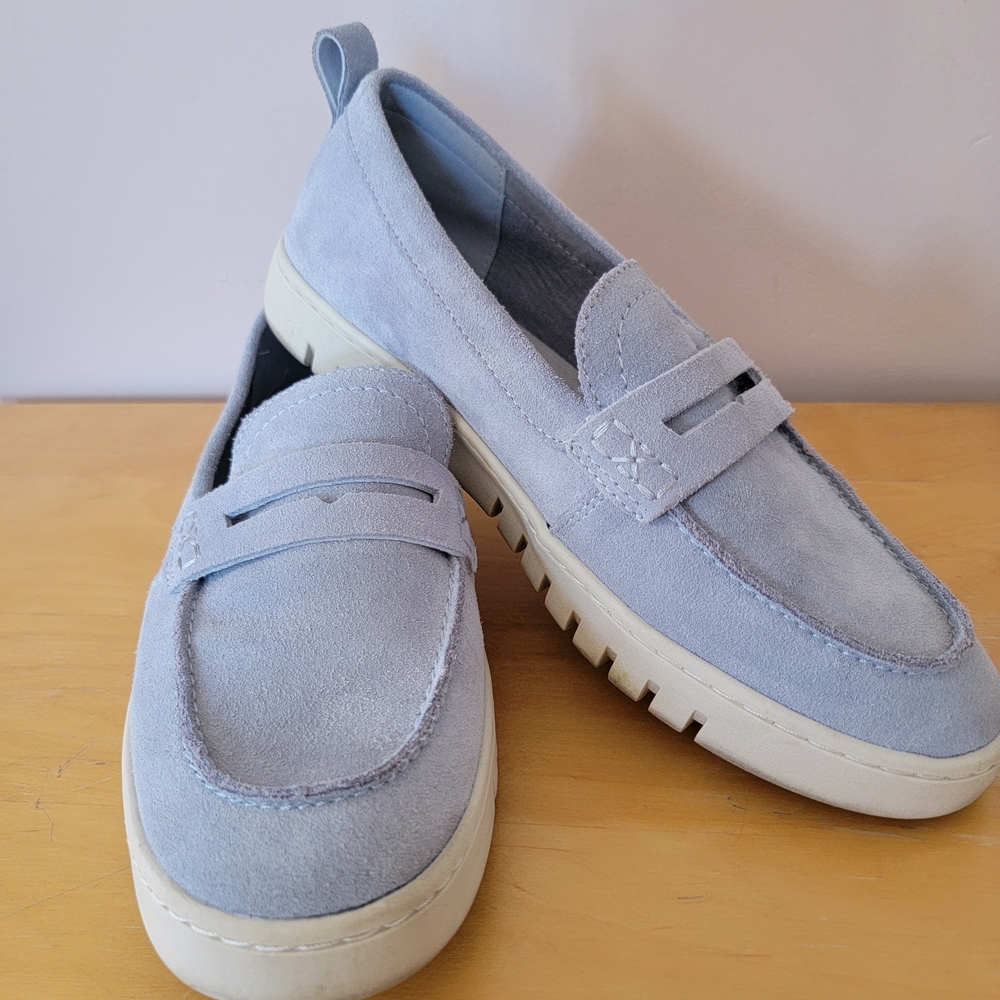 NWOT Anne Klein Light Blue Suede Loafers